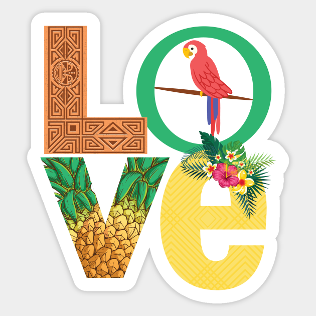 Tiki Tiki Tiki Tiki Tiki LOVE Tiki Sticker TeePublic